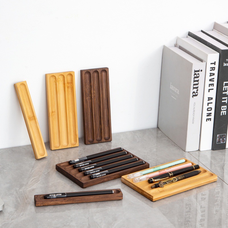 Wooden Fountain Pen Desk Stand Holder - Fountain Pen Holder Desktop Display Rack