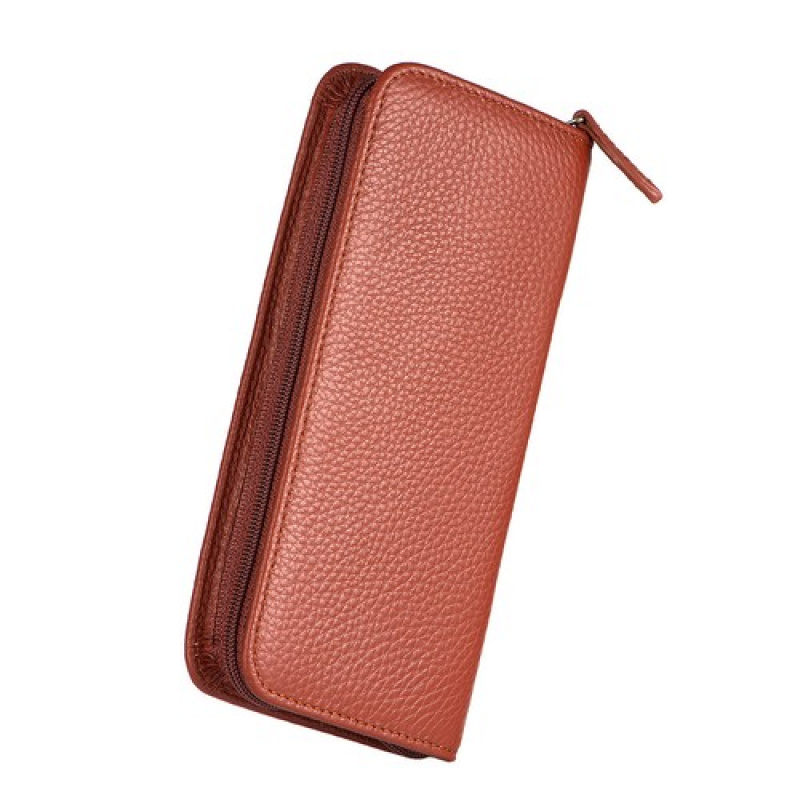 Leather Fountain Pen Case 3 Slots Pouch - A+ 3 Slots Real Leather Fountain