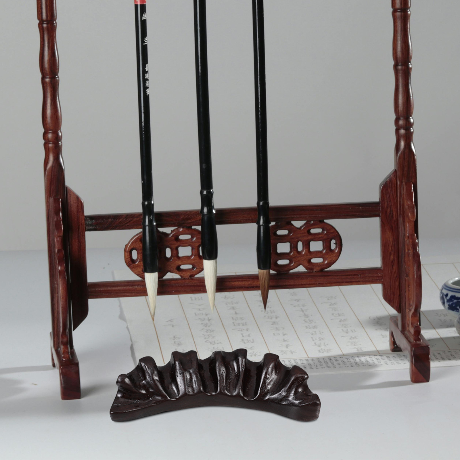 Vintage Wooden Calligraphy Bru - Wooden Fountain Pen Desk Stand Holder 评论和价格