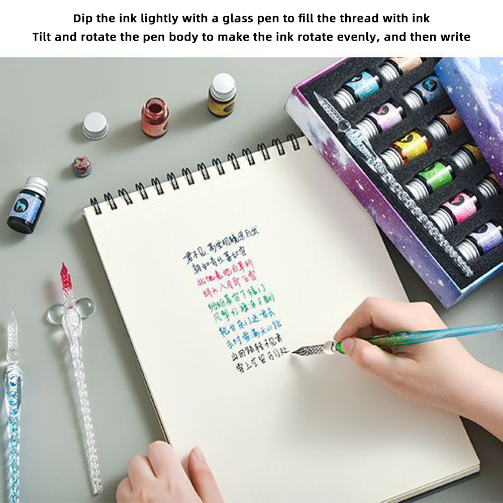 Calligraphy Glass Dip Pen Ink  - Glass Dip Pen Calligraphy Ink Set 评论和价格