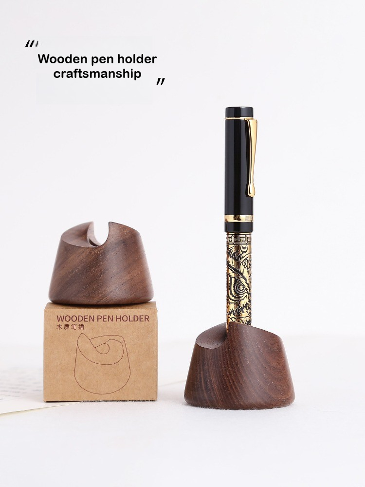 Walnut Wood Fountain Pen Holde - Wooden Fountain Pen Desk Stand Holder 评论和价格
