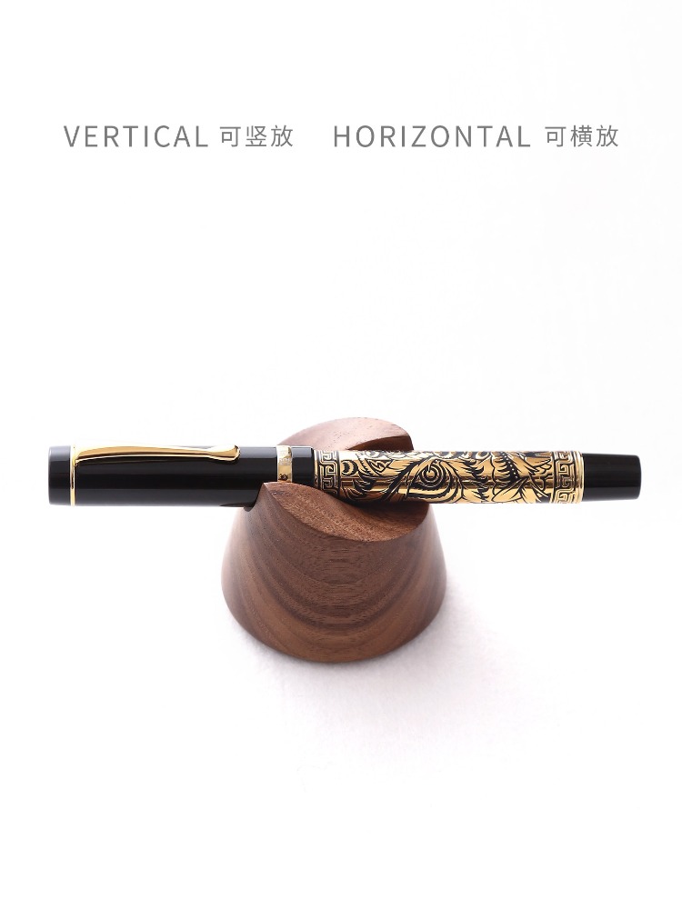 Walnut Wood Fountain Pen Holde - Wooden Fountain Pen Desk Stand Holder 评论和价格