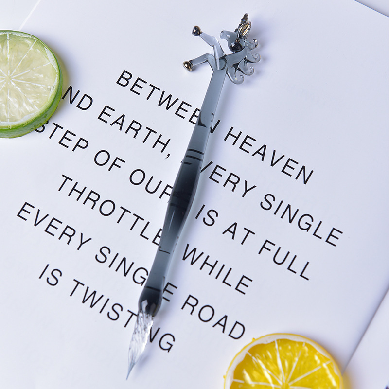 Creative Unicorn Handmade Glas - Glass Dip Pen Calligraphy Ink Set 评论和价格