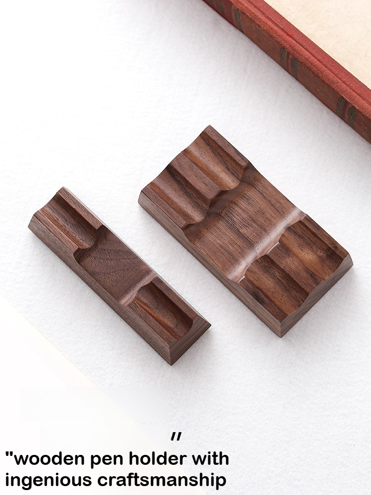 Walnut Wood Pen Holder Stand D - Wooden Fountain Pen Desk Stand Holder 评论和价格