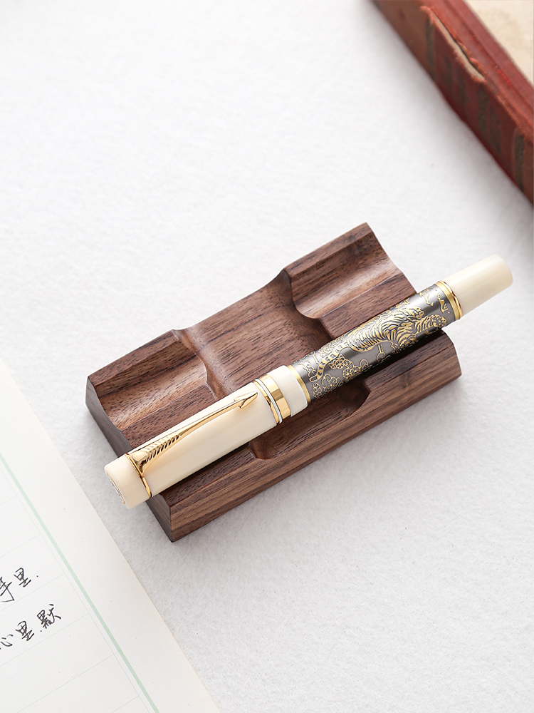 Walnut Wood Pen Holder Stand D - Wooden Fountain Pen Desk Stand Holder 评论和价格