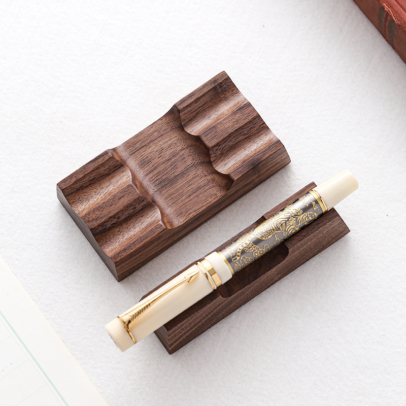 Walnut Wood Pen Holder Stand f - Wooden Fountain Pen Desk Stand Holder 评论和价格