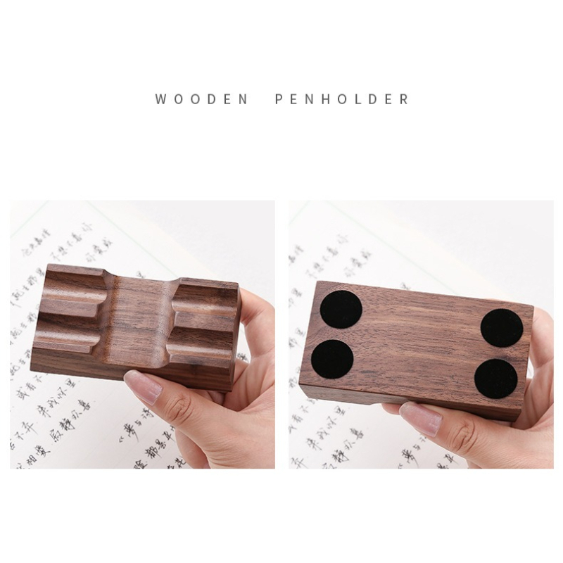 Walnut Wood Pen Holder Stand f - Wooden Fountain Pen Desk Stand Holder 评论和价格