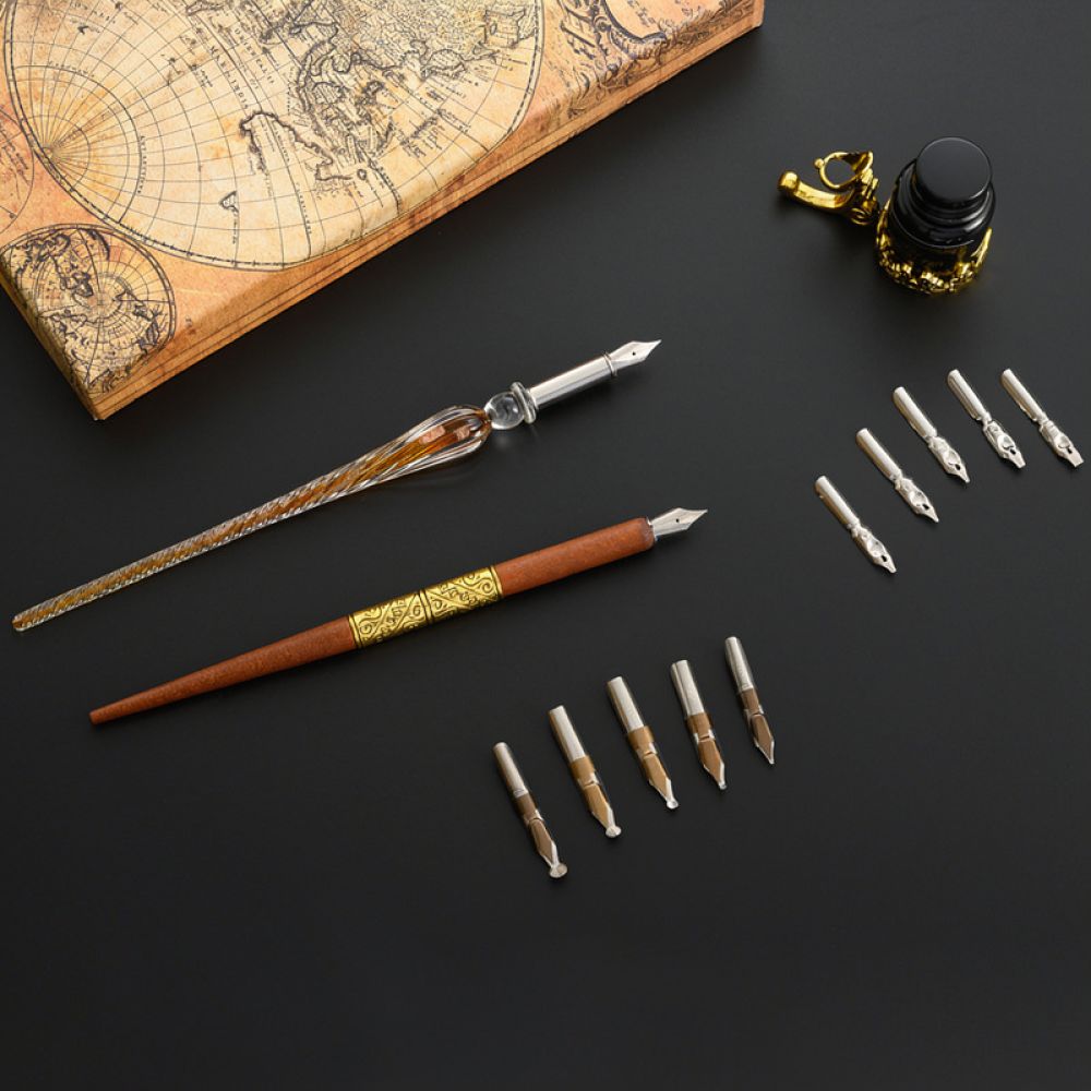 Modern Glass Dip Pen Set Starr - Glass Dip Pen Calligraphy Ink Set 评论和价格