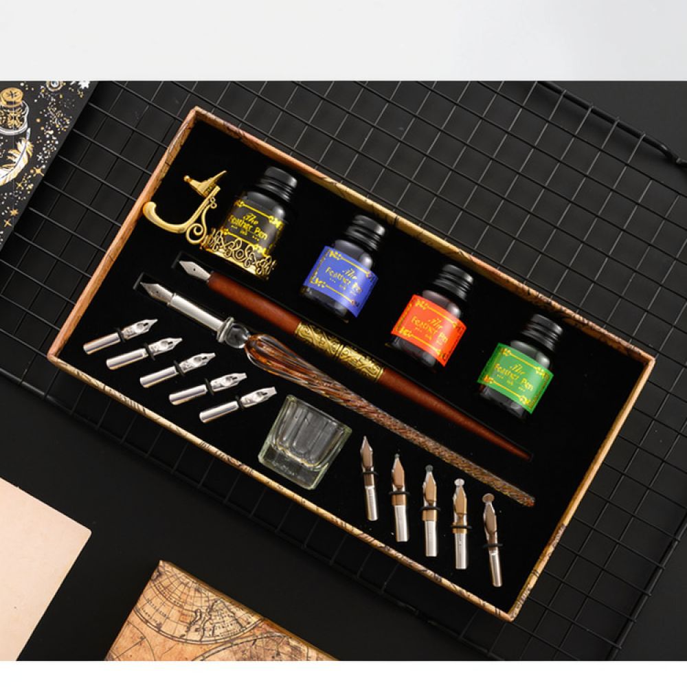 Modern Glass Dip Pen Set Starr - Glass Dip Pen Calligraphy Ink Set 评论和价格