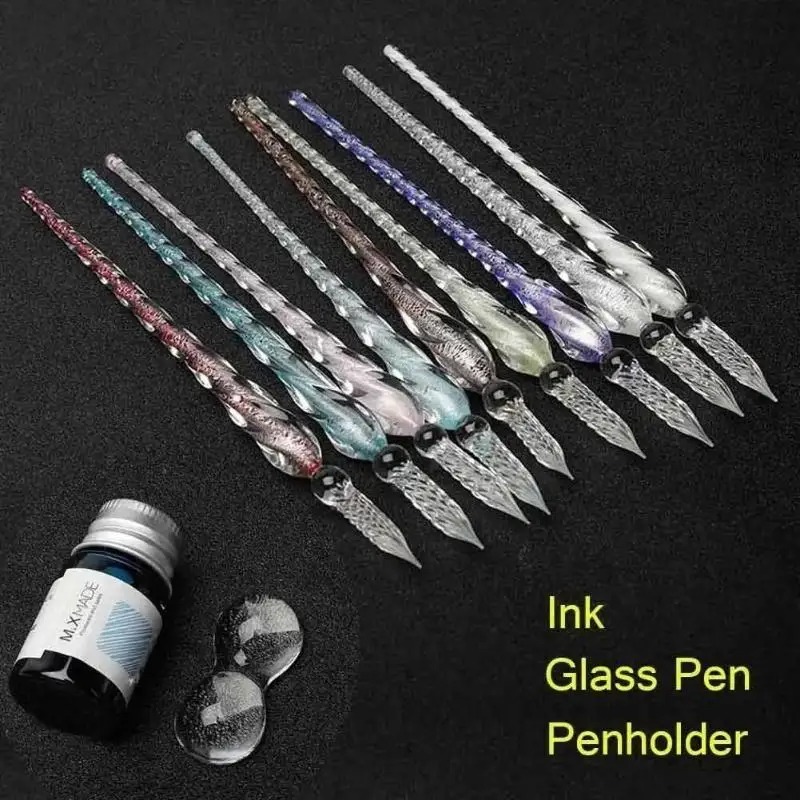 Crystal Glass Dipping Pen Set  - Glass Dip Pen Calligraphy Ink Set 评论和价格
