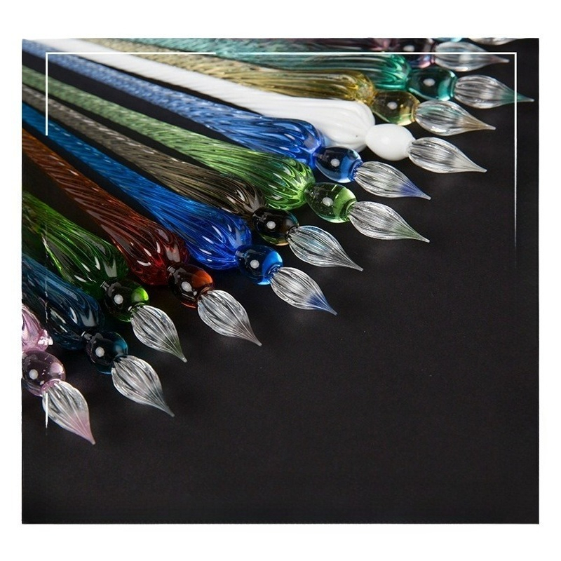 Handmade Glass Dip Pen and Ink - Glass Dip Pen Calligraphy Ink Set 评论和价格