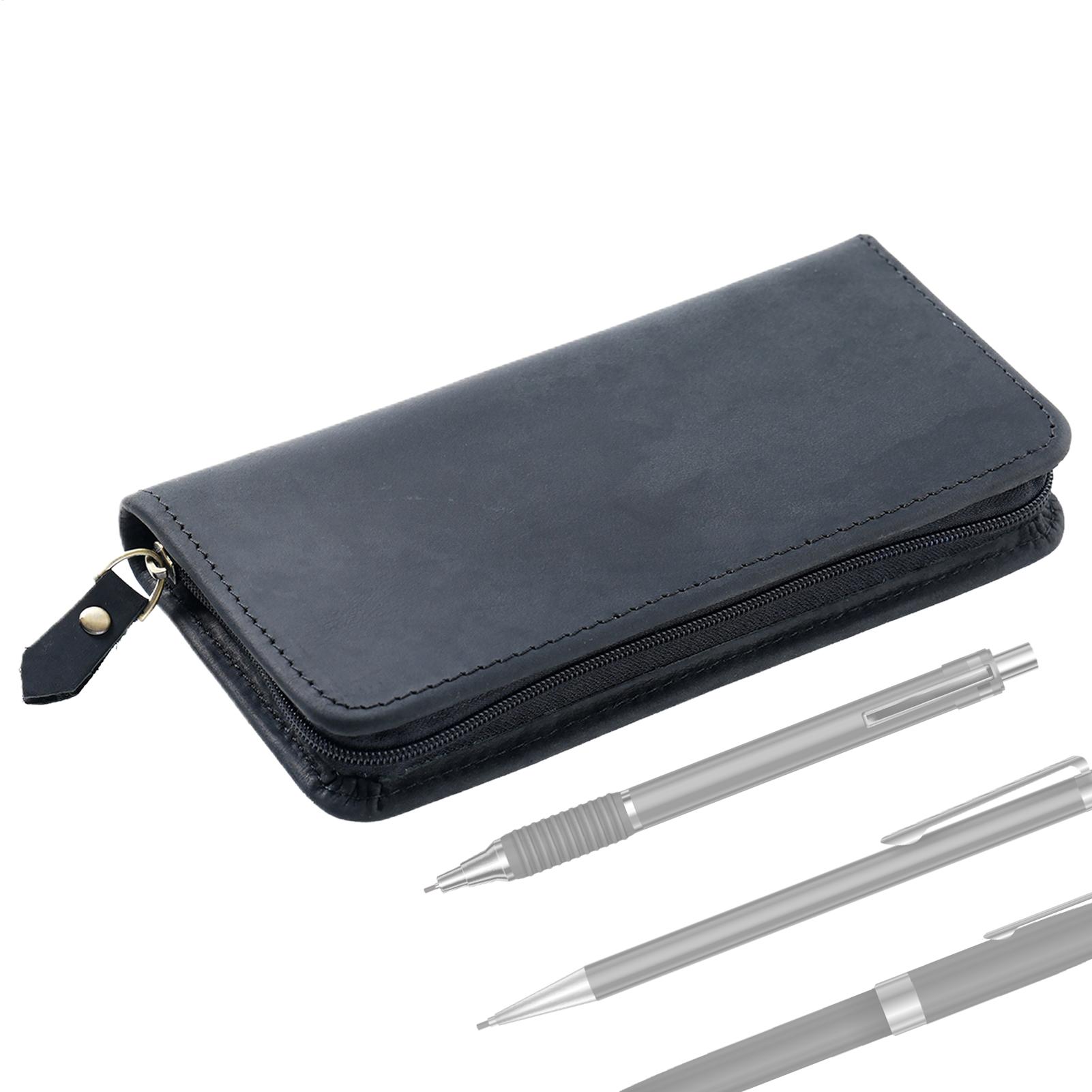 3 Slots Leather Pen Bag Vintag - Leather Fountain Pen Case 3 Slots Pouch 评论和价格