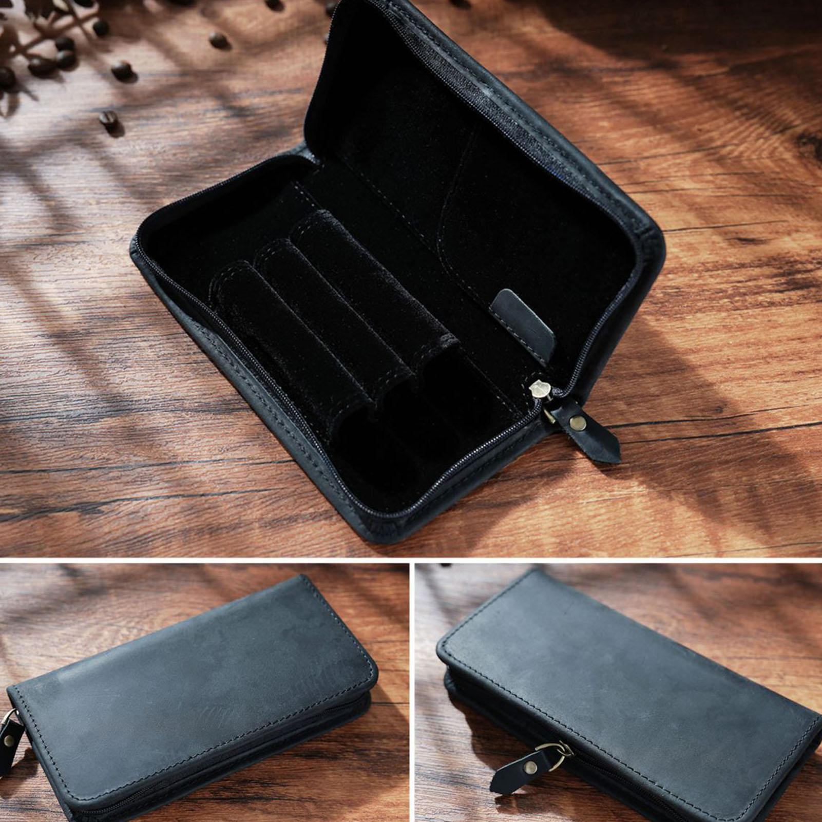 3 Slots Leather Pen Bag Vintag - Leather Fountain Pen Case 3 Slots Pouch 评论和价格