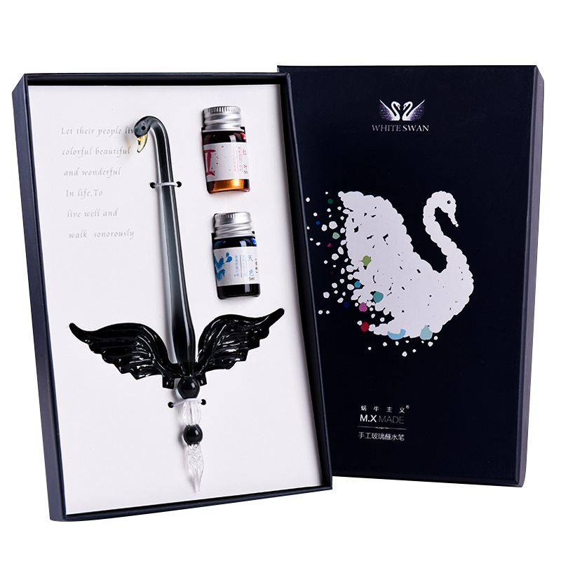 Creative Swan Handmade Glass D - Glass Dip Pen Calligraphy Ink Set 评论和价格