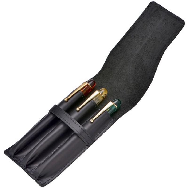A+ 3 Slots Vintage Leather Fou - Leather Fountain Pen Case 3 Slots Pouch 评论和价格