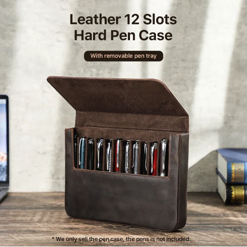 Luxury Genuine Leather 2/3/6/1 - Leather Fountain Pen Case 3 Slots Pouch 评论和价格