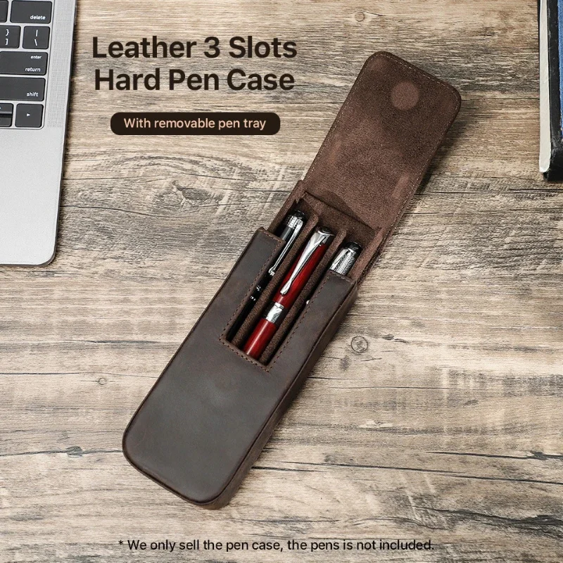 Luxury Genuine Leather 2/3/6/1 - Leather Fountain Pen Case 3 Slots Pouch 评论和价格
