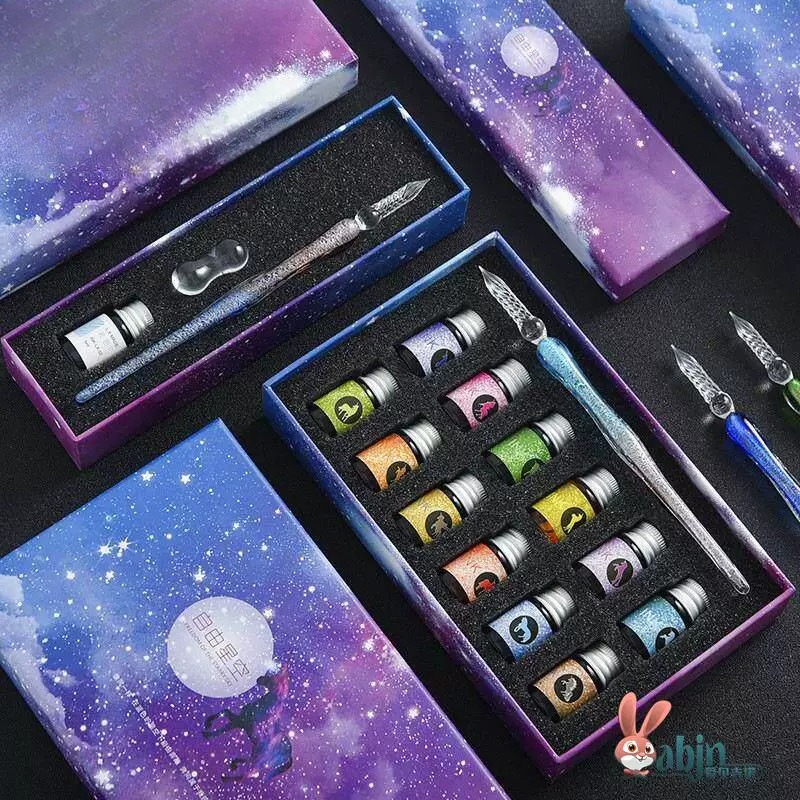 Romantic Dreamy  Starry  Dip P - Glass Dip Pen Calligraphy Ink Set 评论和价格