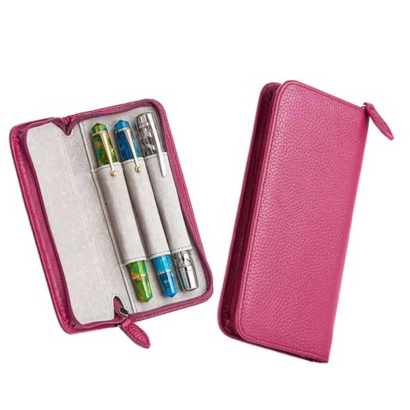 A+ 3 Slots Real Leather Founta - Leather Fountain Pen Case 3 Slots Pouch 评论和价格