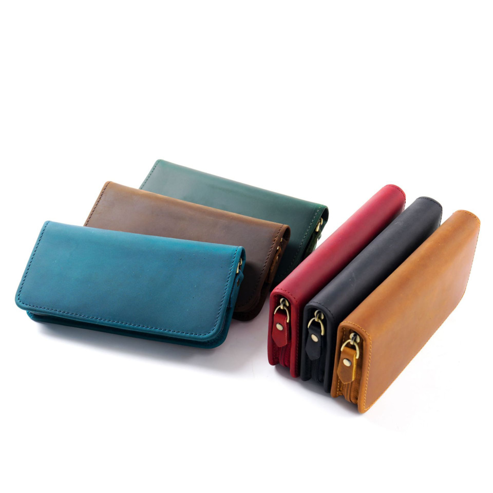 Crazy Horse Genuine Leather Pe - Leather Fountain Pen Case 3 Slots Pouch 评论和价格