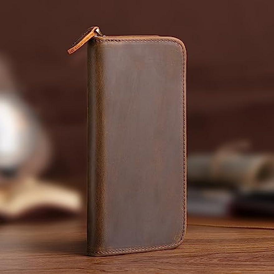 Asvine Vintage Leather Fountai - Leather Fountain Pen Case 3 Slots Pouch 评论和价格