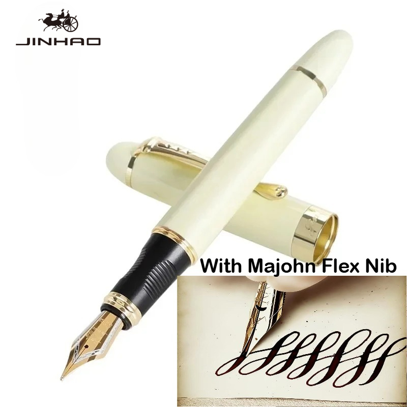 JINHAO X450 Metal Fountain Pen - Fountain Pen Calligraphy Flex Nib 评论和价格
