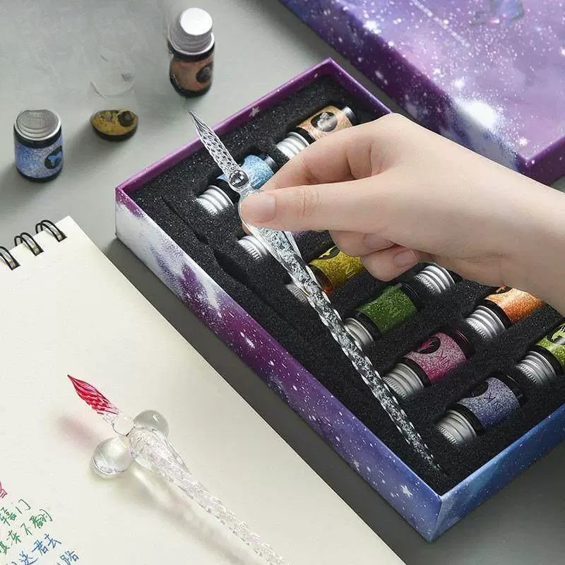 Romantic Dreamy  Starry  Dip P - Glass Dip Pen Calligraphy Ink Set 评论和价格