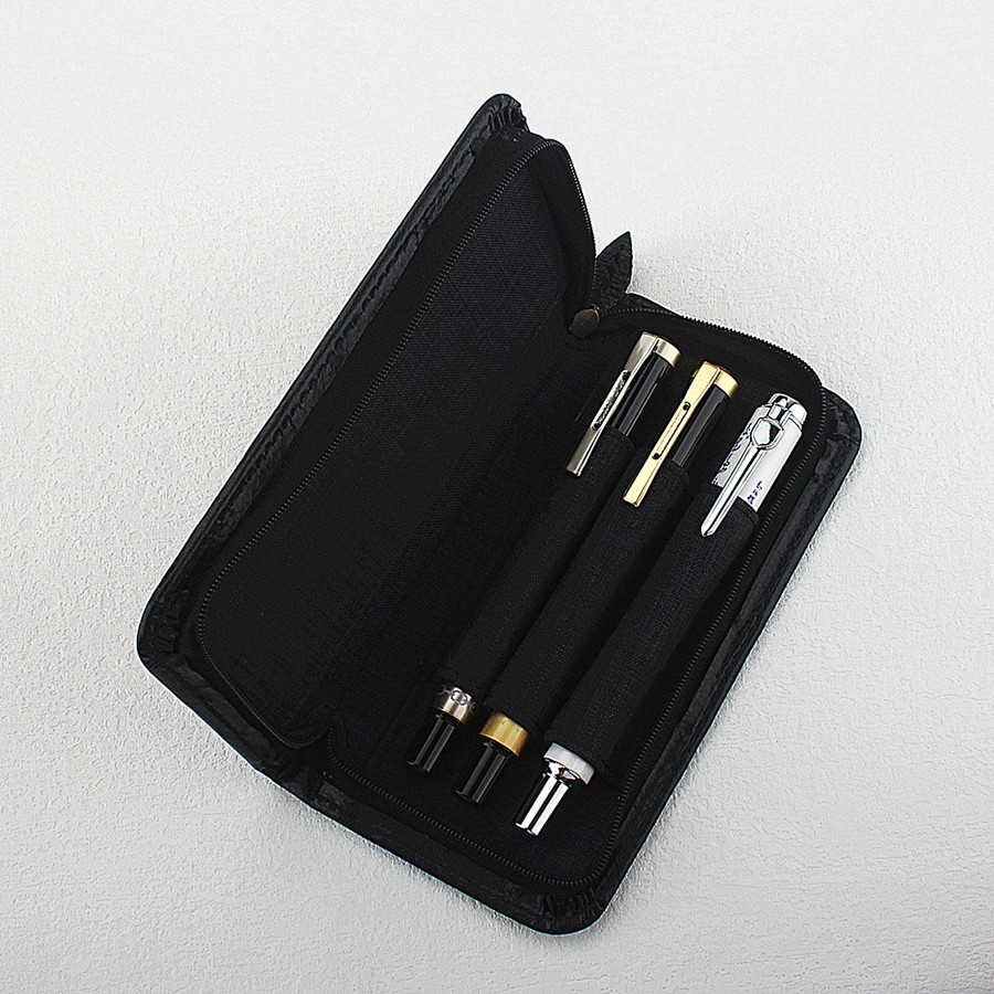 PU Leather Fountain Pen Case Z - Leather Fountain Pen Case 3 Slots Pouch 评论和价格