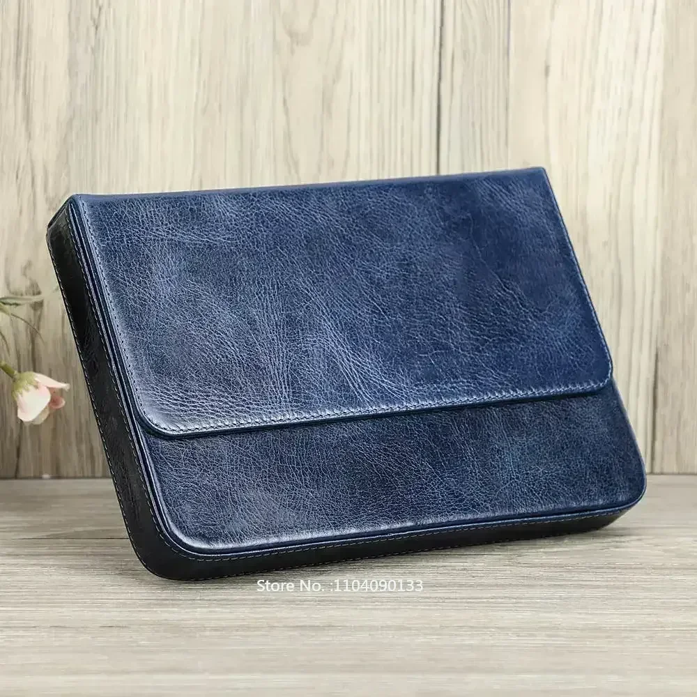 Hot Luxury Genuine Leather 12  - Leather Fountain Pen Case 3 Slots Pouch 评论和价格